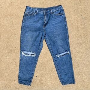 H&M High Rise Mom Jeans 100% Cotton Fits like Women’s Size 14